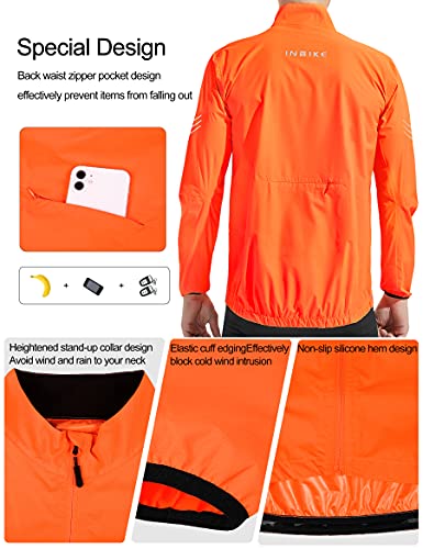 INBIKE Ciclismo Chaqueta Chubasquero Hombre Impermeable Mujer MTB Invierno Chaqueta  Bicicleta  Verano Reflectante Ropa  Running Naranja S