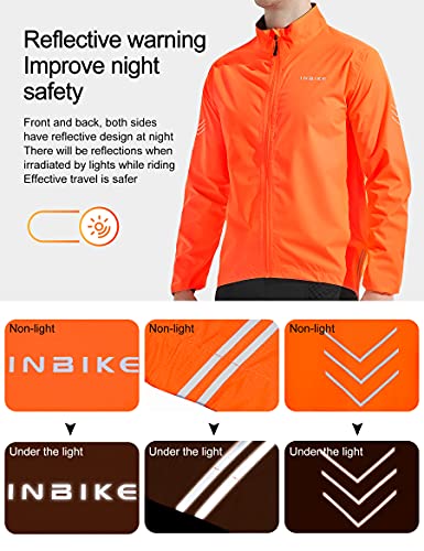 INBIKE Ciclismo Chaqueta Chubasquero Hombre Impermeable Mujer MTB Invierno Chaqueta  Bicicleta  Verano Reflectante Ropa  Running Naranja S