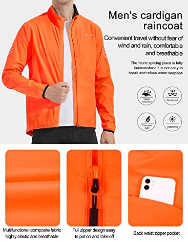 INBIKE Ciclismo Chaqueta Chubasquero Hombre Impermeable Mujer MTB Invierno Chaqueta  Bicicleta  Verano Reflectante Ropa  Running Naranja S