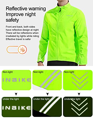 INBIKE Ciclismo Chaqueta Chubasquero Hombre Impermeable Mujer MTB Invierno Chaqueta  Bicicleta  Verano Reflectante Ropa  Running Verde 2XL