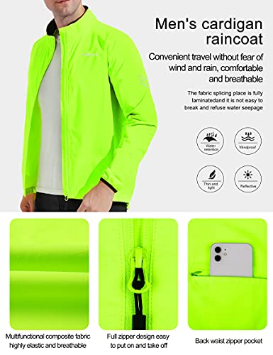 INBIKE Ciclismo Chaqueta Chubasquero Hombre Impermeable Mujer MTB Invierno Chaqueta  Bicicleta  Verano Reflectante Ropa  Running Verde 2XL