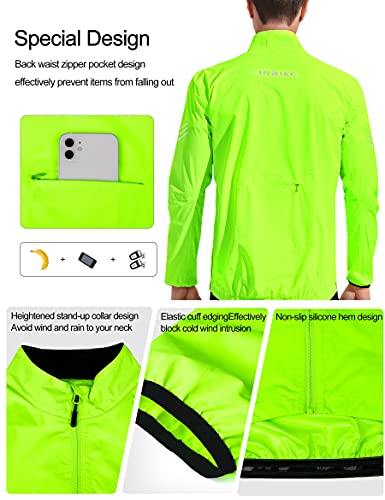 INBIKE Ciclismo Chaqueta Chubasquero Hombre Impermeable Mujer MTB Invierno Chaqueta  Bicicleta  Verano Reflectante Ropa  Running Verde 2XL