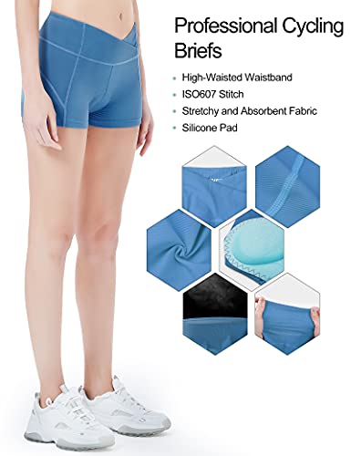 INBIKE Culotes De Ciclismo para Mujer Ropa Interior Pantalones Cortos Bicicleta con Badana Gel(Azul,S)