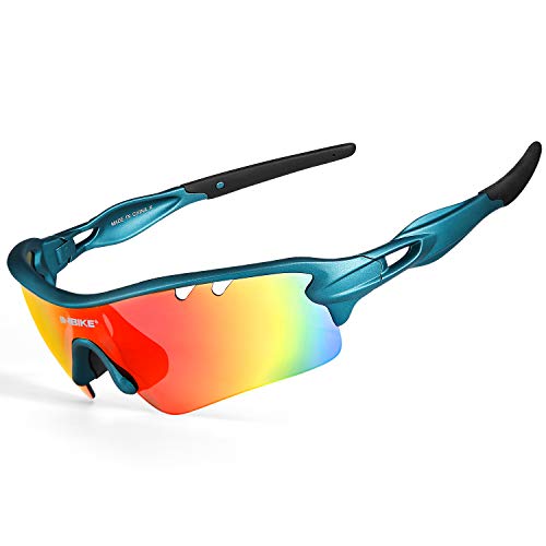 INBIKE Gafas De Sol Polarizadas para Ciclismo con 5 Lentes Intercambiables UV400 Y Montura De TR-90, Gafas para MTB Bicicleta Montaña 100% De Protección UV