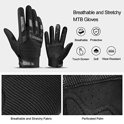 INBIKE Guantes Bicicleta Hombre Guantes Ciclismo Táctil con Acolchado De EVA Gel Antideslizante Protector De TPR(MC020)