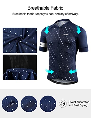 INBIKE Maillot Ciclismo Hombre Camiseta Manga Corta Verano Bicicleta Carretera de Lunares, L Morado