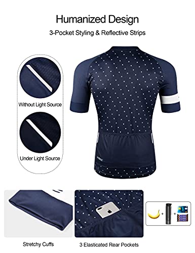 INBIKE Maillot Ciclismo Hombre Camiseta Manga Corta Verano Bicicleta Carretera de Lunares, L Morado