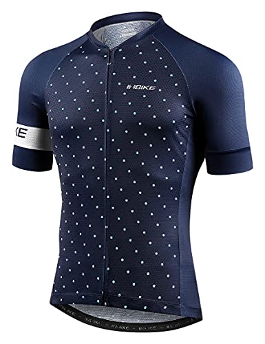 INBIKE Maillot Ciclismo Hombre Camiseta Manga Corta Verano Bicicleta Carretera de Lunares, L Morado