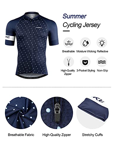 INBIKE Maillot Ciclismo Hombre Camiseta Manga Corta Verano Bicicleta Carretera de Lunares, L Morado