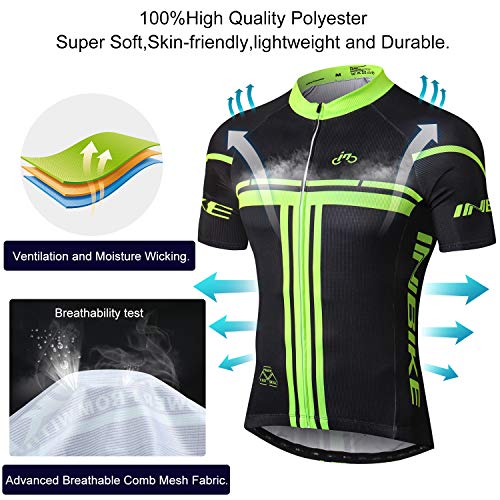 INBIKE Maillot Ciclismo Hombre Verano Culotte Ciclismo Pantalones Bicicleta Hombre Equipación Ciclismo Hombre Transpirable y De Secado Rápido(M)