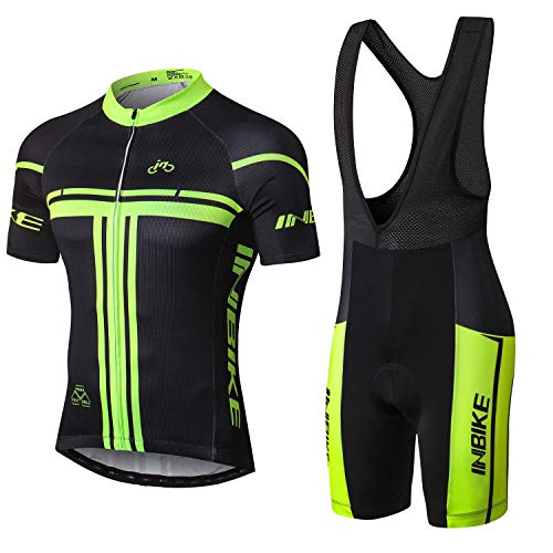 INBIKE Maillot Ciclismo Hombre Verano Culotte Ciclismo Pantalones Bicicleta Hombre Equipación Ciclismo Hombre Transpirable y De Secado Rápido(M)