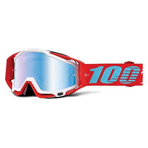 Inconnu 100% racecraft-Kepler máscara de Bicicleta de montaña Unisex, Rojo/Blanco