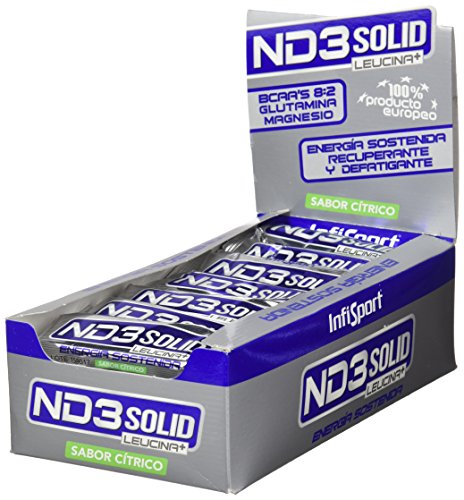 Infisport - ND3 Solid Leucina+, Barritas Energéticas, Sabor Cítrico, Caja con 21 Barritas