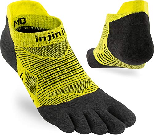 Injinji Run Lightweight No Show Toe Socks Limeade Size : 44-47