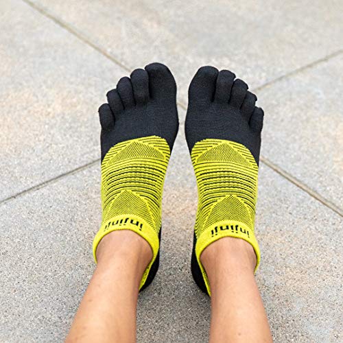 Injinji Run Lightweight No Show Toe Socks Limeade Size : 44-47