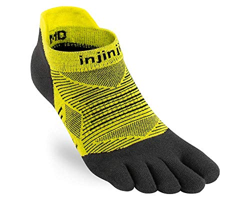 Injinji Run Lightweight No Show Toe Socks Limeade Size : 44-47