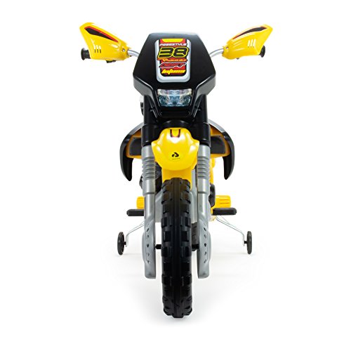 INJUSA - Moto Cross Thunder Max a Batería 12V con Acelerador en Puño y Bandas de Goma en las Ruedas Recomendada a Niños +3 Años