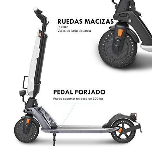 Inomile Patentado Estructura de Seguridad Nuevo diseño Scooter eléctrico 350w, Carga 120kg, Scooter Plegable con aprobación de Carretera (Abe) Fabricado en Aluminio de aviación (Blanco)