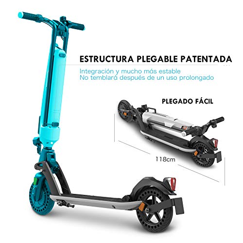 Inomile Patentado Estructura de Seguridad Nuevo diseño Scooter eléctrico 350w, Carga 120kg, Scooter Plegable con aprobación de Carretera (Abe) Fabricado en Aluminio de aviación (Blanco)