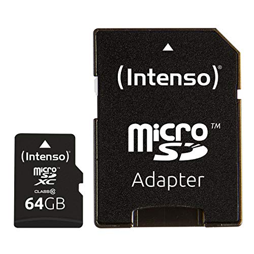 Intenso 3413490 - Adaptador para tarjeta Micro SDXC 64 GB (class 10 incl, 40 MB/s) color negro