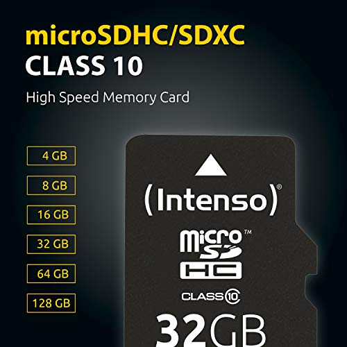 Intenso 3413490 - Adaptador para tarjeta Micro SDXC 64 GB (class 10 incl, 40 MB/s) color negro