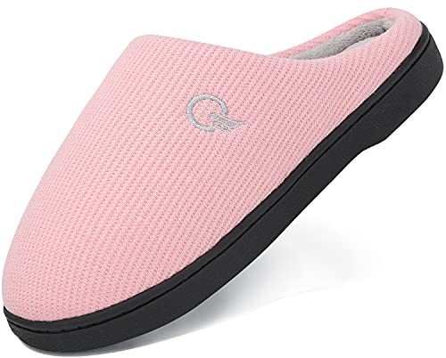 Invierno Pantuflas Mujer Zapatillas de Casa Mujers Slippers Memory Foam CáLido Antideslizantes Interior Al Aire Libre Zapatilla de Estar Rosado 38/39