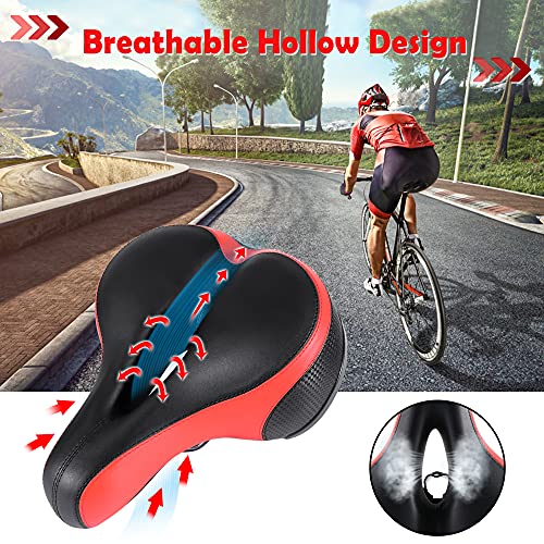 ipow Sillín de Bicicleta, Asiento de Bicicleta Cómodo Impermeable y Transpirable, Sillín Bicicleta Estatica para MTB, Bicicleta de Montaña, Carretera, Urbana, Senderismo, Universal para Hombre y Mujer