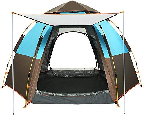 IREANJ 5-8 Carpa Persona Hexagonal automática - Doble Capa Tiendas Tienda de campaña inmediata Cabana Sombra a Prueba de Agua del pabellón Lona de Supervivencia Montañismo Tienda (Color : Orange)