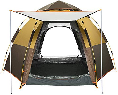 IREANJ 5-8 Carpa Persona Hexagonal automática - Doble Capa Tiendas Tienda de campaña inmediata Cabana Sombra a Prueba de Agua del pabellón Lona de Supervivencia Montañismo Tienda (Color : Orange)