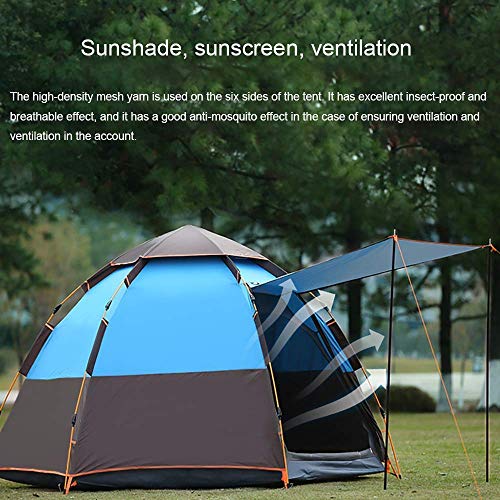 IREANJ 5-8 Carpa Persona Hexagonal automática - Doble Capa Tiendas Tienda de campaña inmediata Cabana Sombra a Prueba de Agua del pabellón Lona de Supervivencia Montañismo Tienda (Color : Orange)