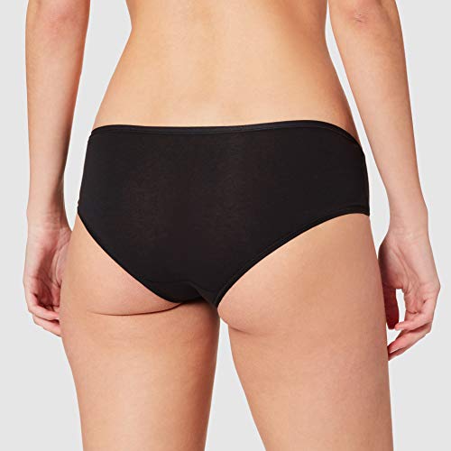 Iris & Lilly BELK006M5 Braga Hipster para Mujer, Algodon, Negro, 38, Pack de 5