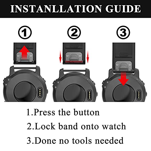 ISABAKE 26MM Correa de Reloj Compatible con Fenix 5X / Fenix 5X Plus / Fenix 6X / Fenix 6X Pro / Fenix 3 / HR / D2 Delta PX /Forerunner 935/945/Approach S60/Quatix 5