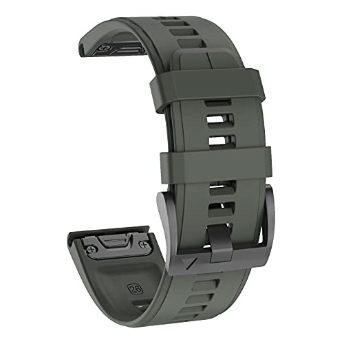 ISABAKE 26mm Correa de reloj repuesto Quickfit de silicona suave para Garmin Fenix 5X / Fenix 5X Plus / Fenix 6X / Fenix 6X Pro / Fenix 3 / HR / D2 Delta PX Smartwatch Band