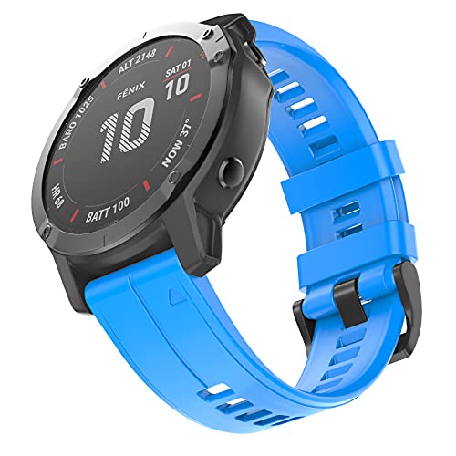 ISABAKE 26mm Correa de reloj repuesto Quickfit de silicona suave para Garmin Fenix 5X / Fenix 5X Plus / Fenix 6X / Fenix 6X Pro / Fenix 3 / HR / D2 Delta PX Smartwatch Band