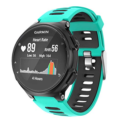 ISABAKE Correa de Reloj para Garmin Forerunner 735XT, Correa de Silicona Suave con Hebilla de Metal, tamaño Ajustable, Compatible con Garmin Forerunner735xt/220/230/235/620/630