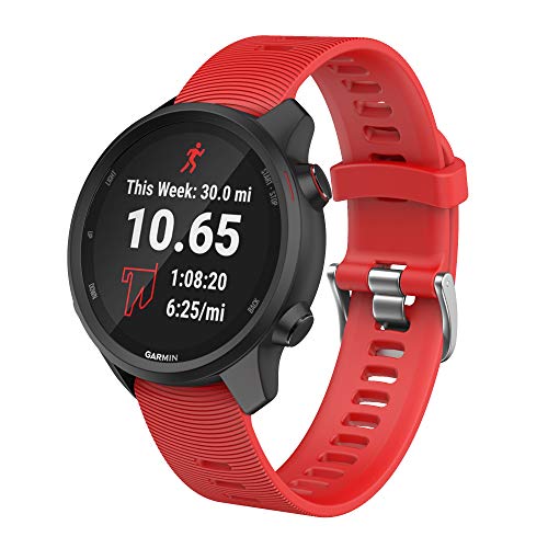 ISABAKE Correa de Repuesto de Silicona Suave para Garmin Forerunner 245/245, 20 mm, cómoda Pulsera para Reloj Vivoactive HR/3 Music Forerunner 645 Music Garmin (Rosa)