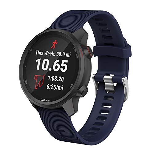 ISABAKE Correa de Repuesto de Silicona Suave para Garmin Forerunner 245/245, 20 mm, cómoda Pulsera para Reloj Vivoactive HR/3 Music Forerunner 645 Music Garmin (Rosa)