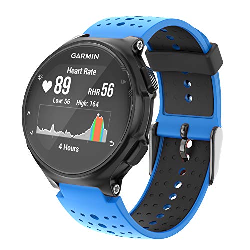 ISABAKE Correa para Garmin Forerunner 735XT 235 230 220 620 630 Accesorios, Correa de Repuesto de Silicona Suave para Garmin 235/230/620/630/35XT (Azul)