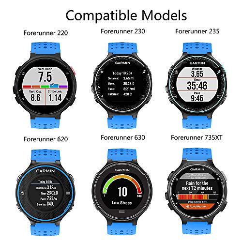 ISABAKE Correa para Garmin Forerunner 735XT 235 230 220 620 630 Accesorios, Correa de Repuesto de Silicona Suave para Garmin 235/230/620/630/35XT (Azul)