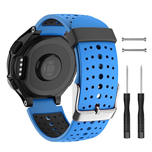 ISABAKE Correa para Garmin Forerunner 735XT 235 230 220 620 630 Accesorios, Correa de Repuesto de Silicona Suave para Garmin 235/230/620/630/35XT (Azul)