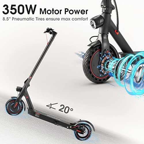 isinwheel i9 Pro Patinete Electrico, Control Aplicaciones, Largo Alcance 30 km Patinete Eléctrico Adultos, Velocidad Máxima hasta 25 km/h, Neumáticos Sólidos 8,5 Pulgadas Scooter