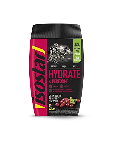 Isostar Hydrate & Perform 2x400g bebida isotónica de electrolitos - solución de electrolitos para apoyar el rendimiento deportivo - arándano, paquete de 2