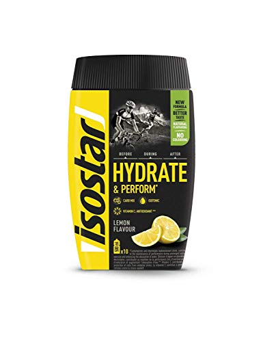 Isostar Hydrate & Perform 2x400g bebida isotónica de electrolitos - solución de electrolitos para apoyar el rendimiento deportivo - limón, paquete de 2