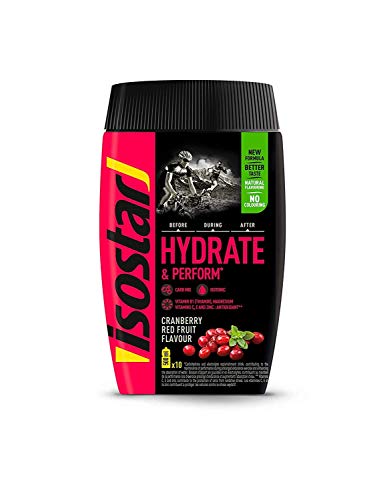 Isostar Hydrate & Perform Iso Drink - 400 g de bebida isotónica en polvo - polvo de electrolitos para apoyar el rendimiento deportivo - toronja + botella de 0.5 litros