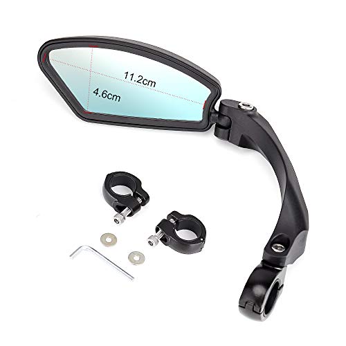 Issyzone - Espejo retrovisor para bicicleta, espejo retrovisor para manillar Blind Spot espejo e Bike Mountain Bikes bicicleta de carreras con lado izquierdo y lado derecho, 2 unidades