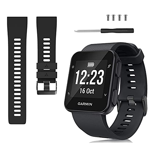 Itsy Fox Compatible con Garmin Forerunner 35 Correa, Reemplazo de Correa de Silicona Suave para Garmin Forerunner 35 - Negro