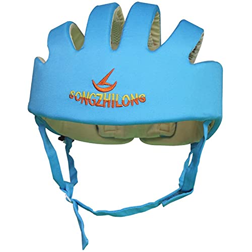 IULONEE Casco de protección para bebé, gorra protectora para cabeza de bebé, gorra de algodón ajustable(Azul)