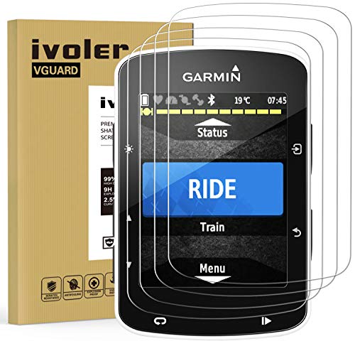 ivoler 4 Piezas Protector de Pantalla para Garmin Edge 520 / Garmin Edge 520 Plus/Garmin Edge 820, Cristal Vidrio Templado Premium para Garmin Edge 520 / Garmin Edge 520 Plus/Garmin Edge 820