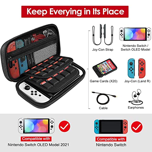 iVoler Funda de transporte para Nintendo Switch / Nintendo switch oled , funda rígida portátil , bolsa de viaje para Nintendo Switch Console con capacidad para 20 cartuchos de juego