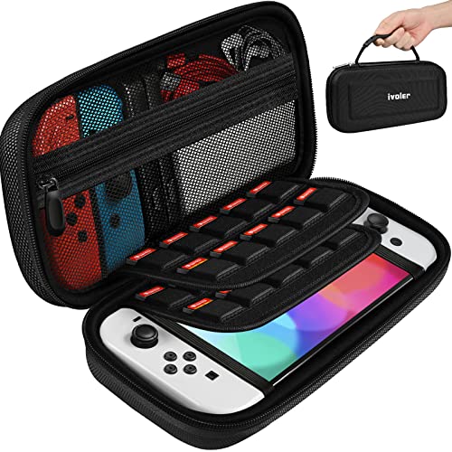 iVoler Funda de transporte para Nintendo Switch / Nintendo switch oled , funda rígida portátil , bolsa de viaje para Nintendo Switch Console con capacidad para 20 cartuchos de juego